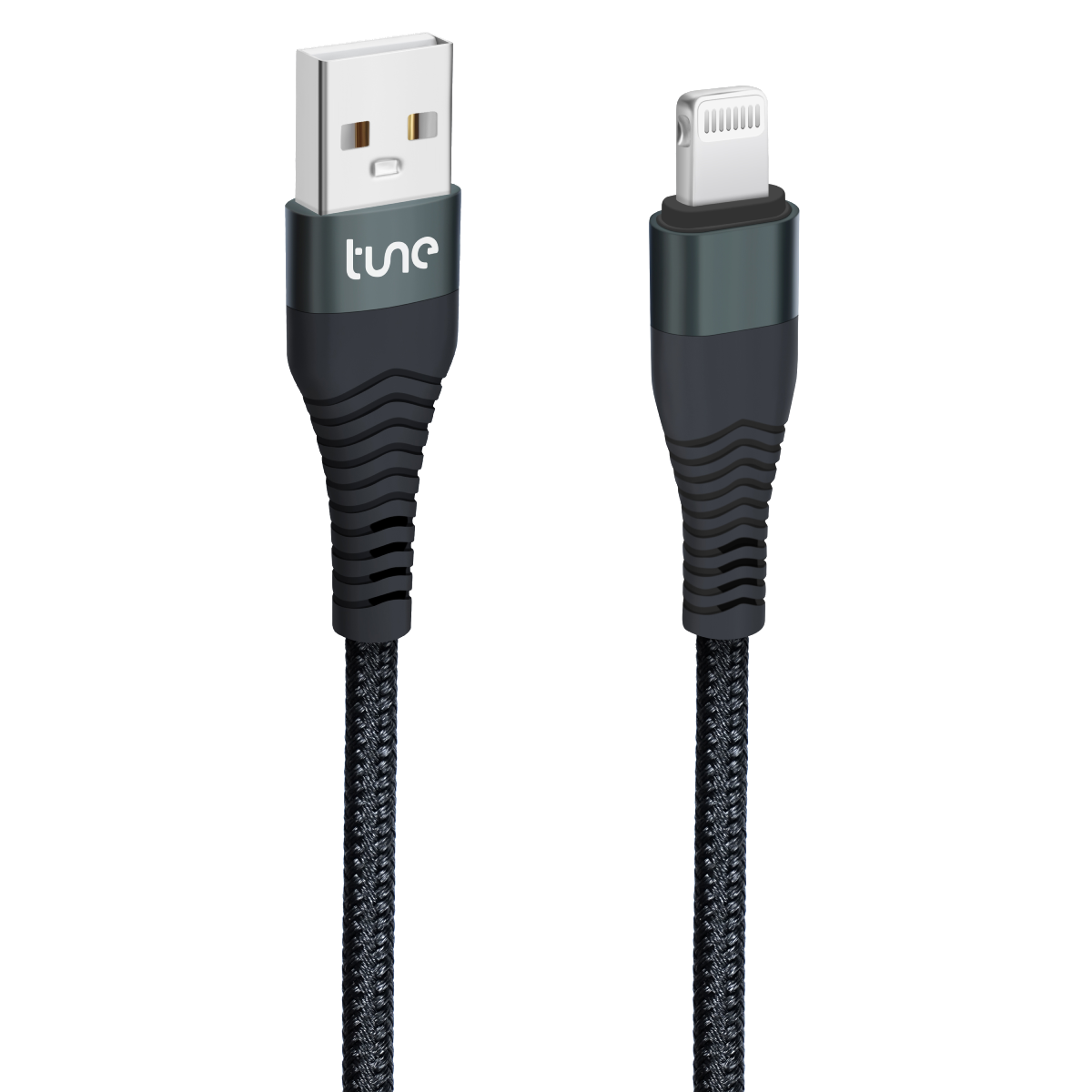 Tune TechFlex LIghtning Braided Καλώδιο 1.5m Μαύρο