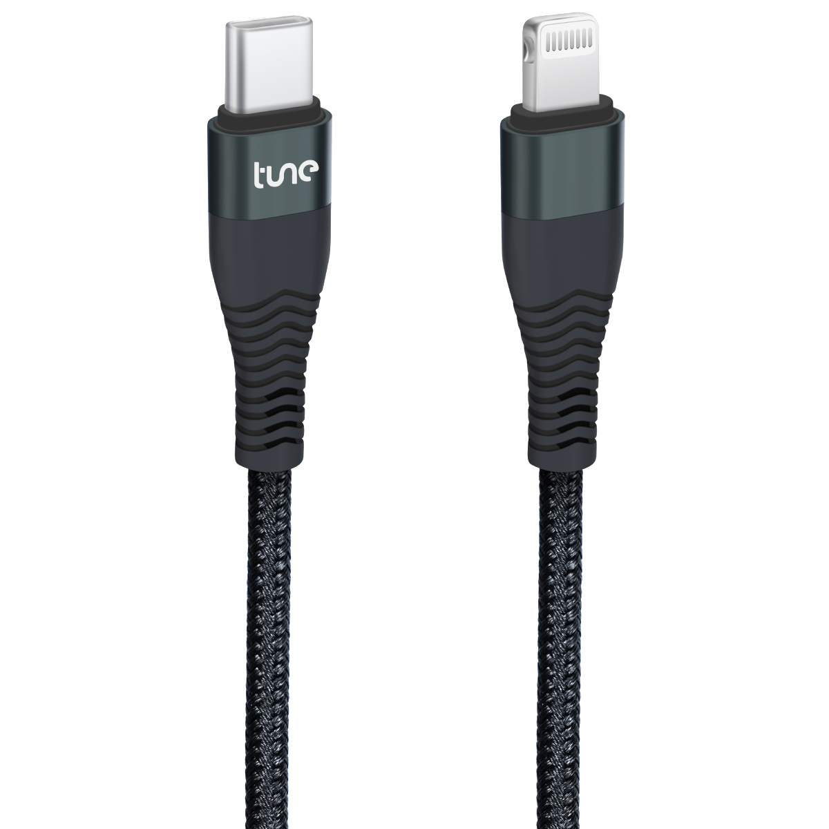 Tune TechFlex Type-C to Lightning Βraided Καλώδιο 1.5m Μαύρο