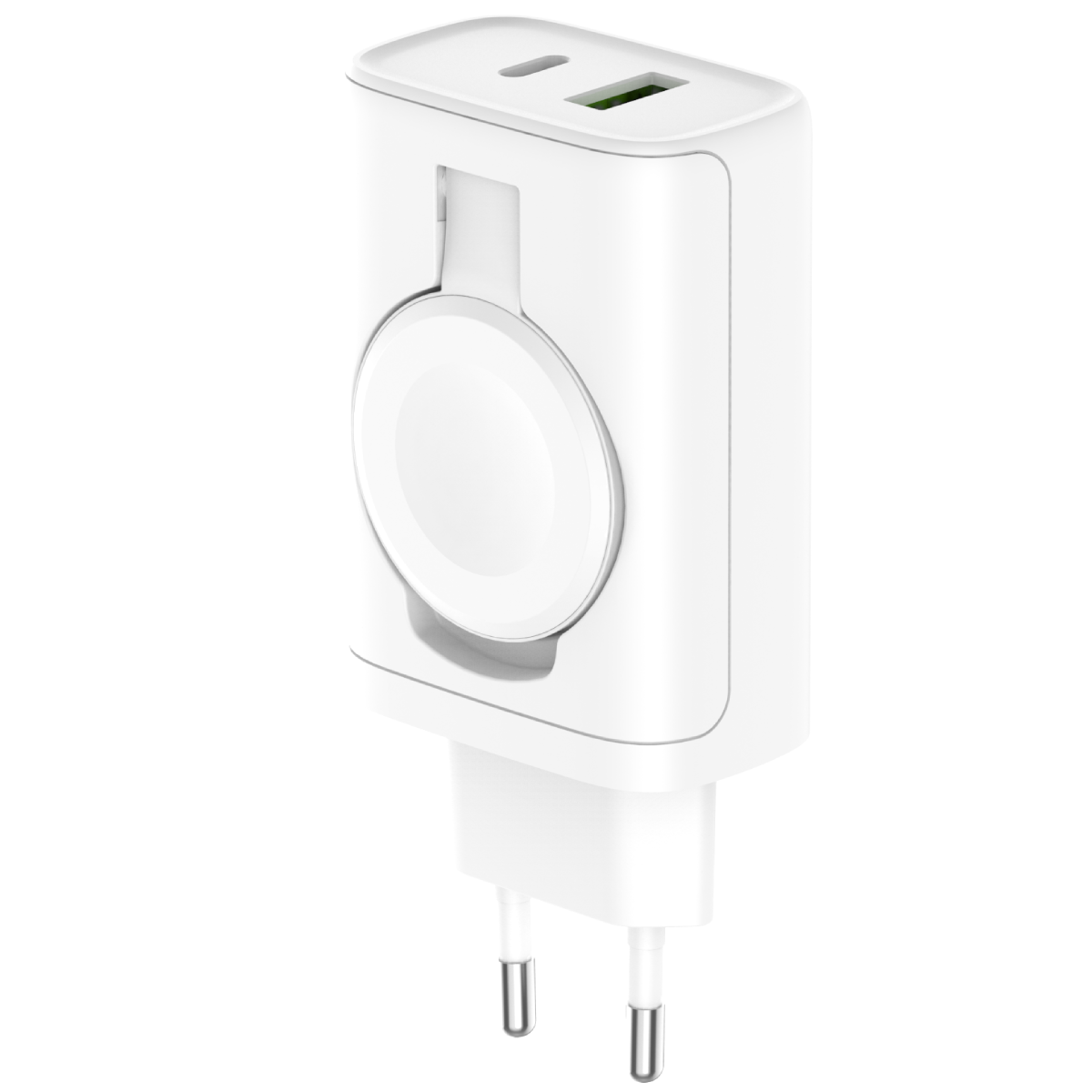 Tune Turbo Power Delivery Quick Φορτιστής 2 Θύρες (USB-C + USB-A) 30W & Ασύρματη Φόρτιση 3W Λευκός