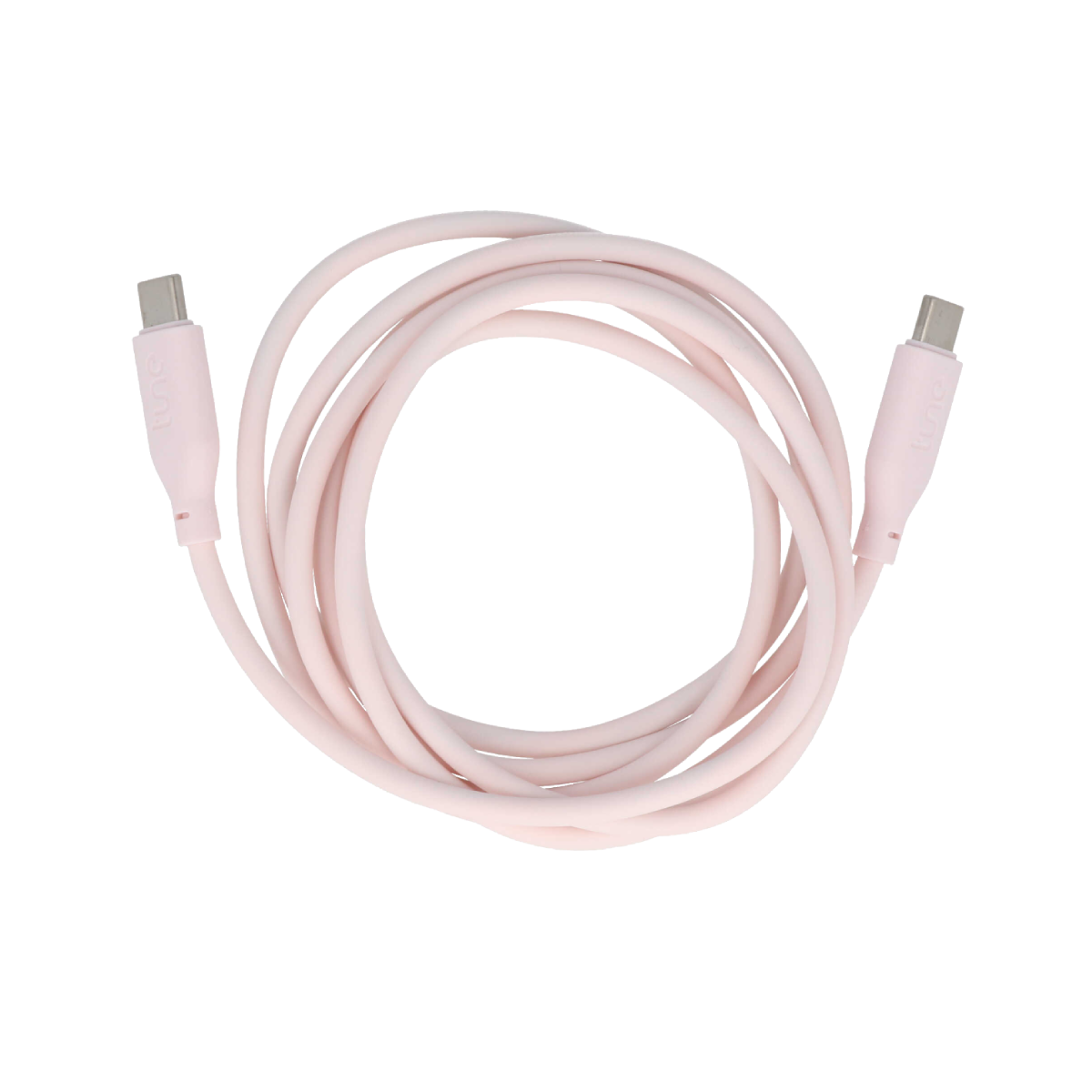Tune TechFlex Type-C to Type-C Liquid Silicone Καλώδιο (60W) 1.5m Ροζ