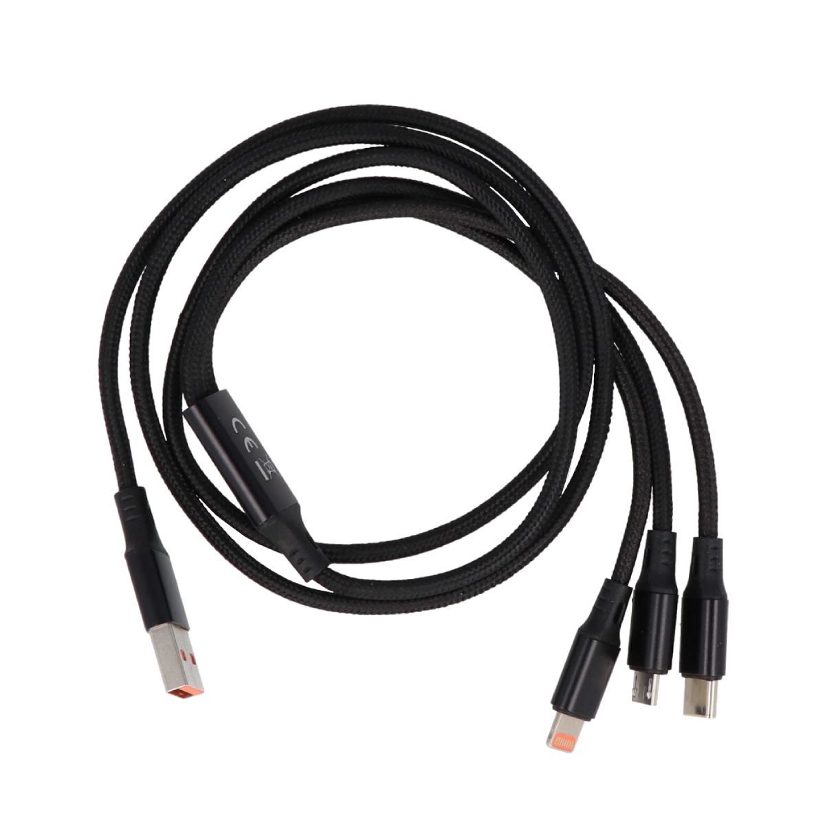 Tune TechFlex 3-in-1 Braided Καλώδιο 1m Μαύρο